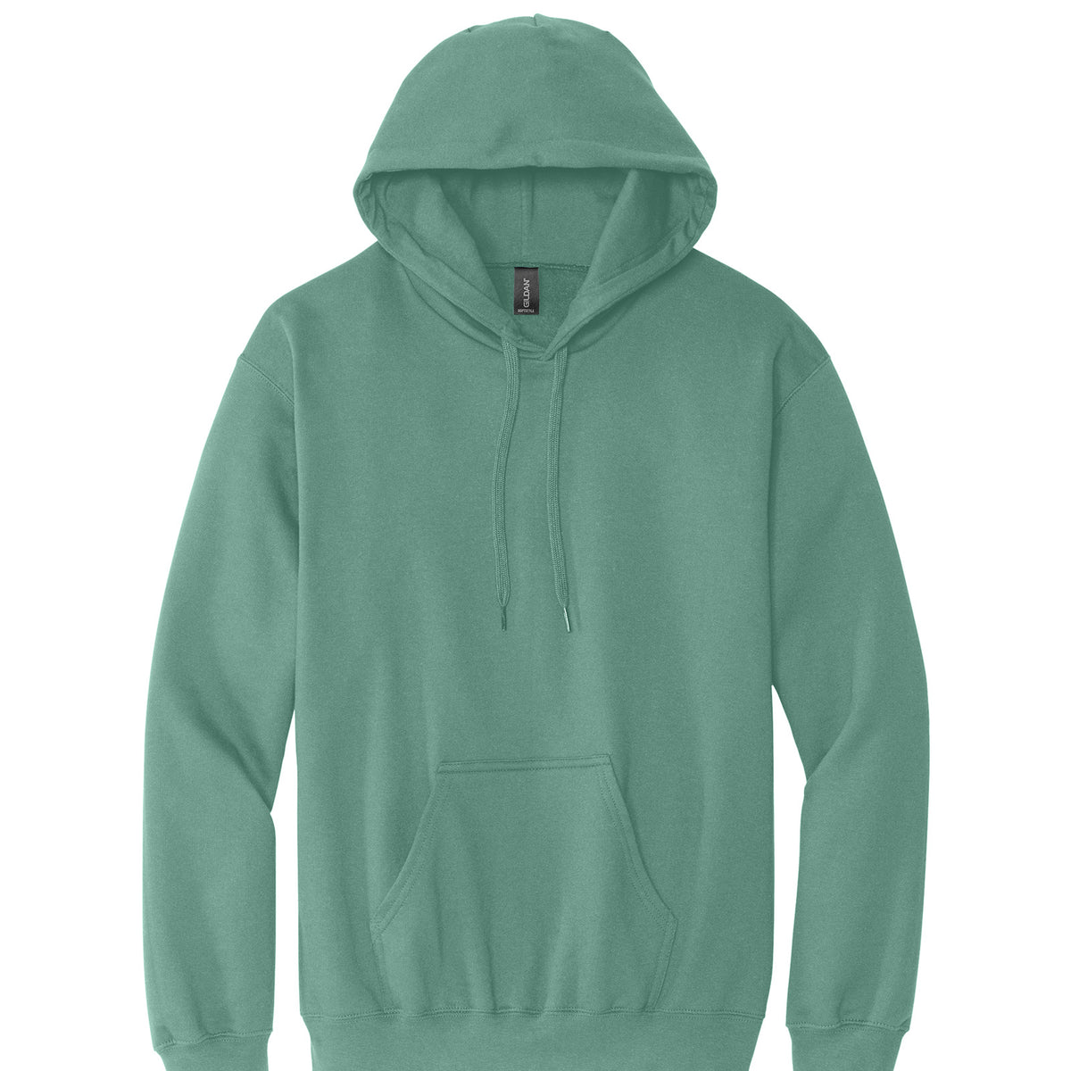 Gildan SF500 Softstyle Midweight Hoodie in Aquatic, flat lay front view variant-aquatic