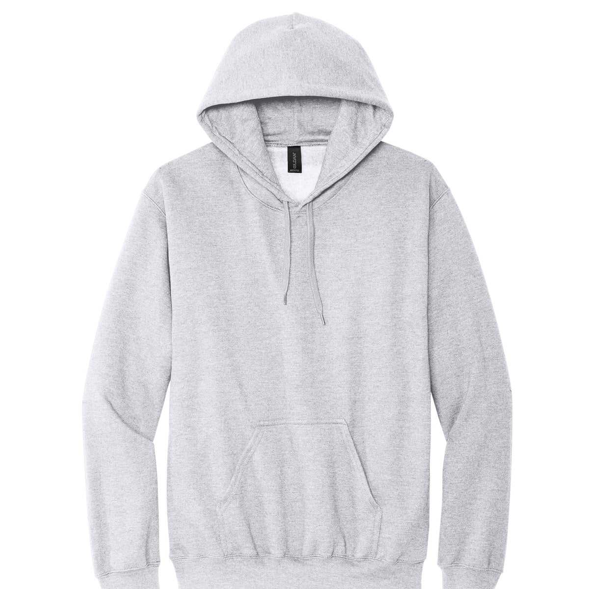 Gildan SF500 Softstyle Midweight Hoodie in Ash Grey, flat lay front view variant-ash-grey