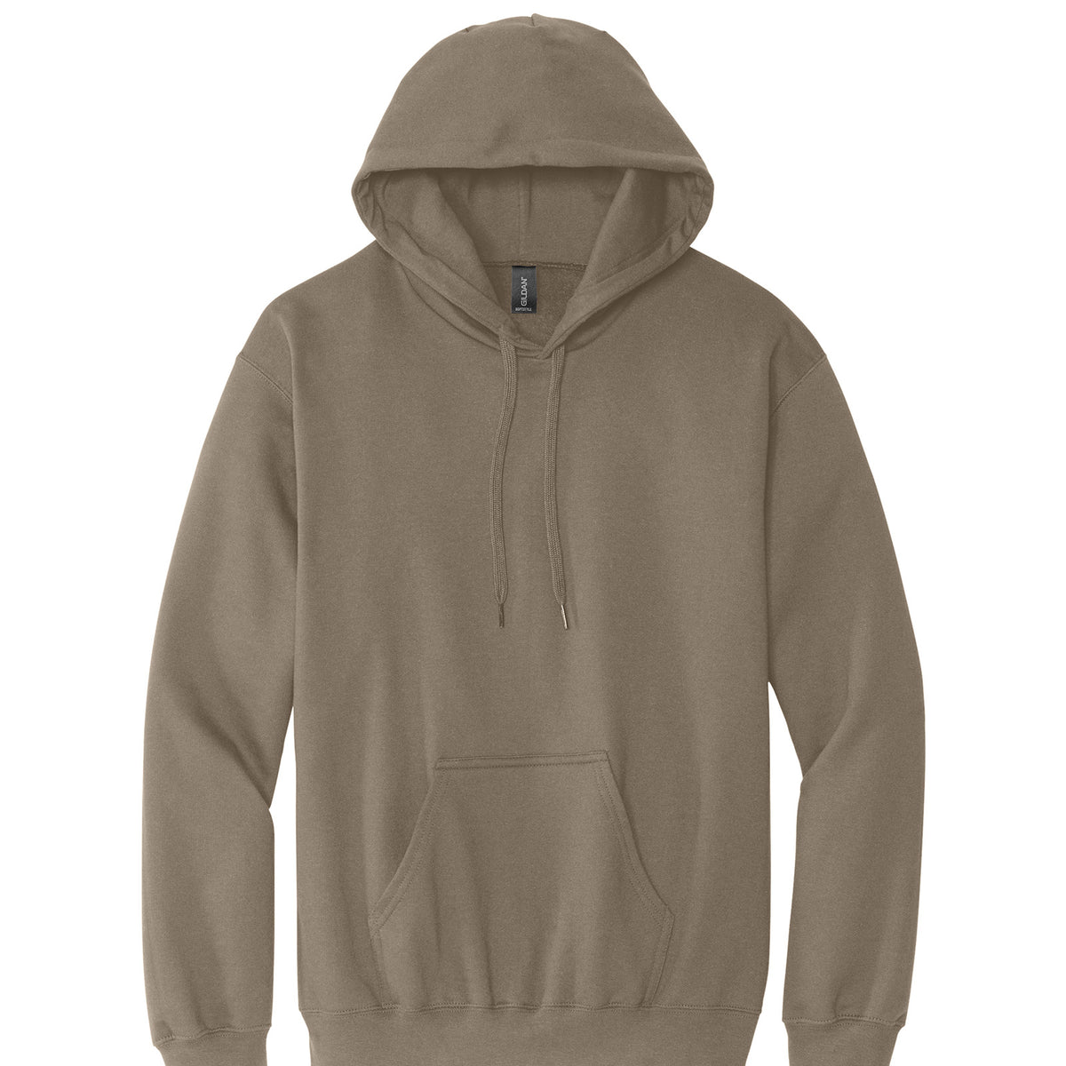 Gildan SF500 Softstyle Midweight Hoodie in Brown Savana, flat lay front view variant-brown-savana