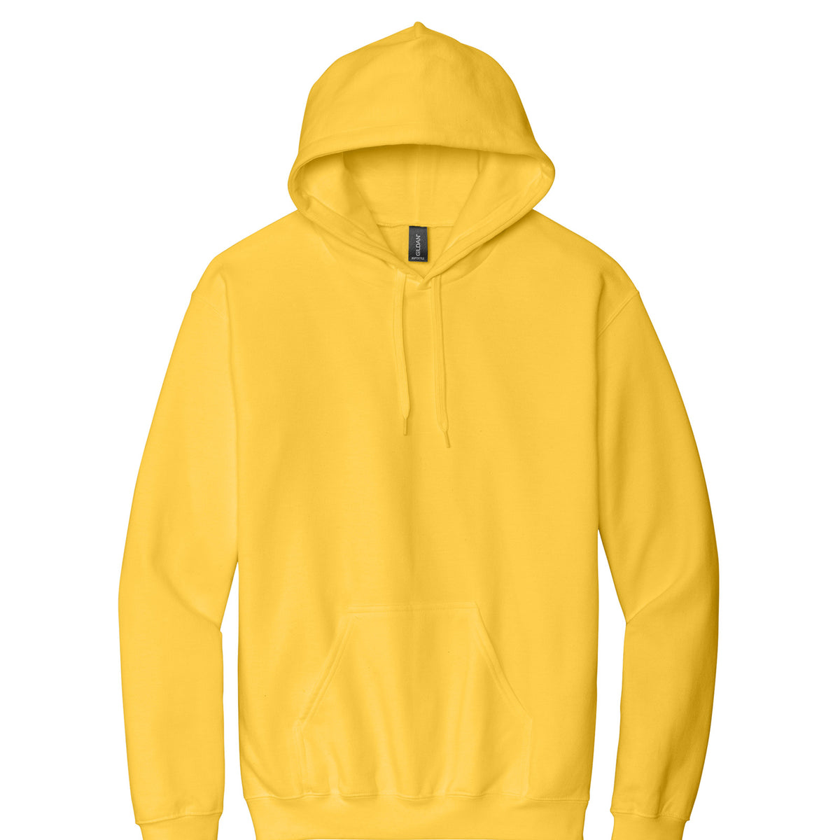 Gildan SF500 Softstyle Midweight Hoodie in Daisy, flat lay front view variant-daisy