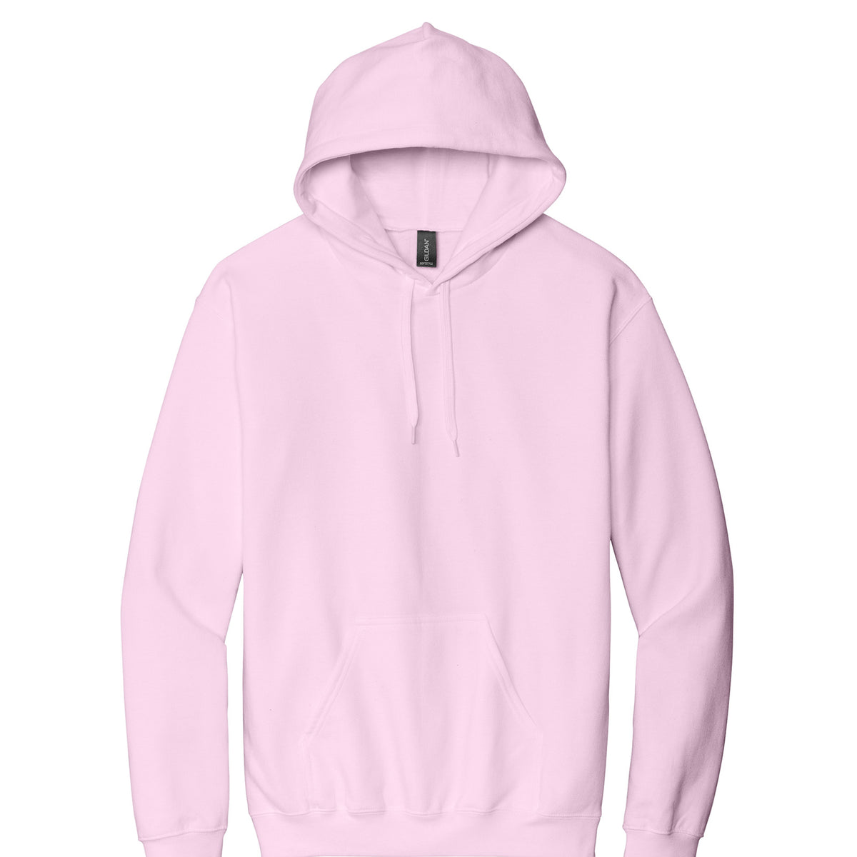 Gildan SF500 Softstyle Midweight Hoodie in Light Pink, flat lay front view variant-light-pink