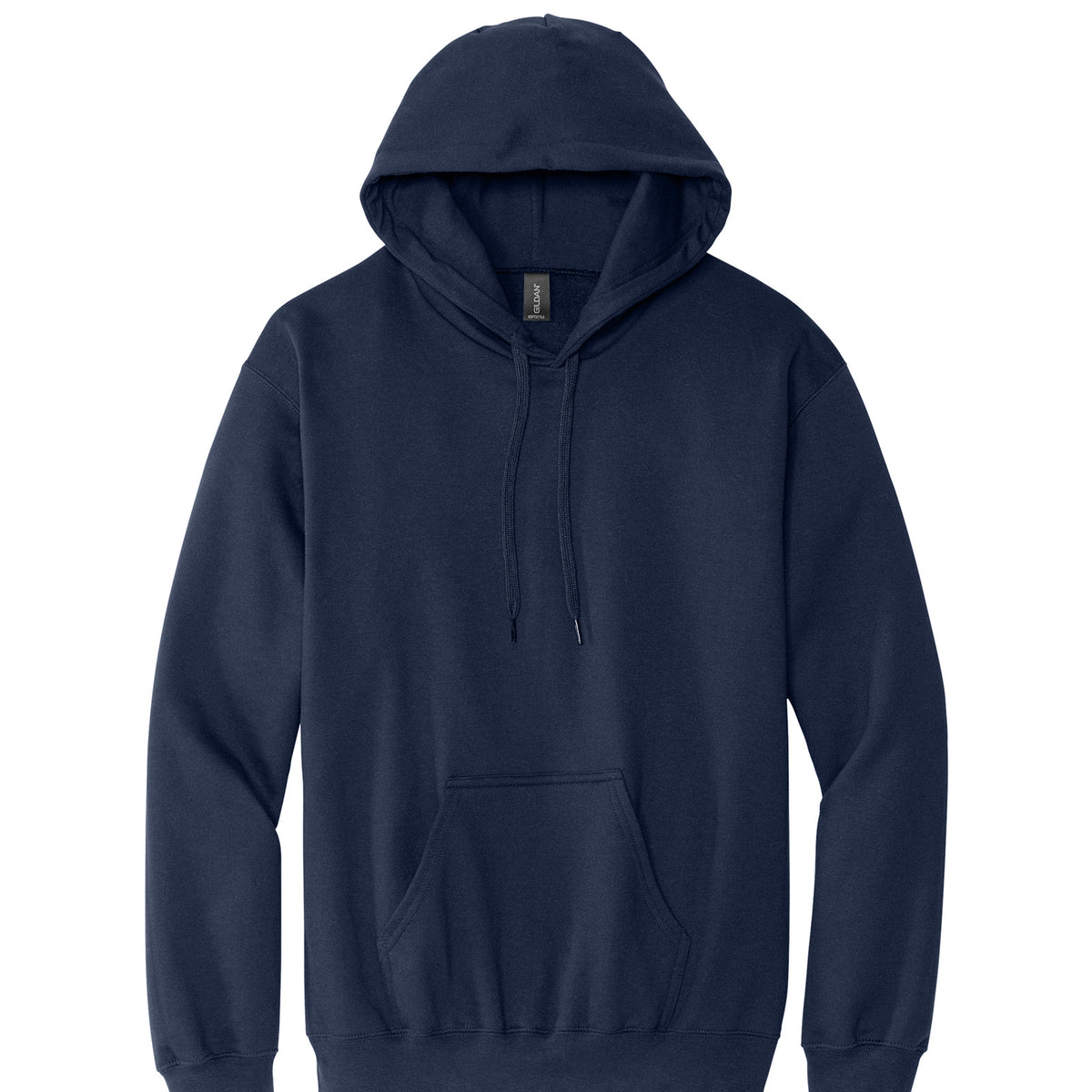Gildan SF500 Softstyle Midweight Hoodie in Navy, flat lay front view variant-navy