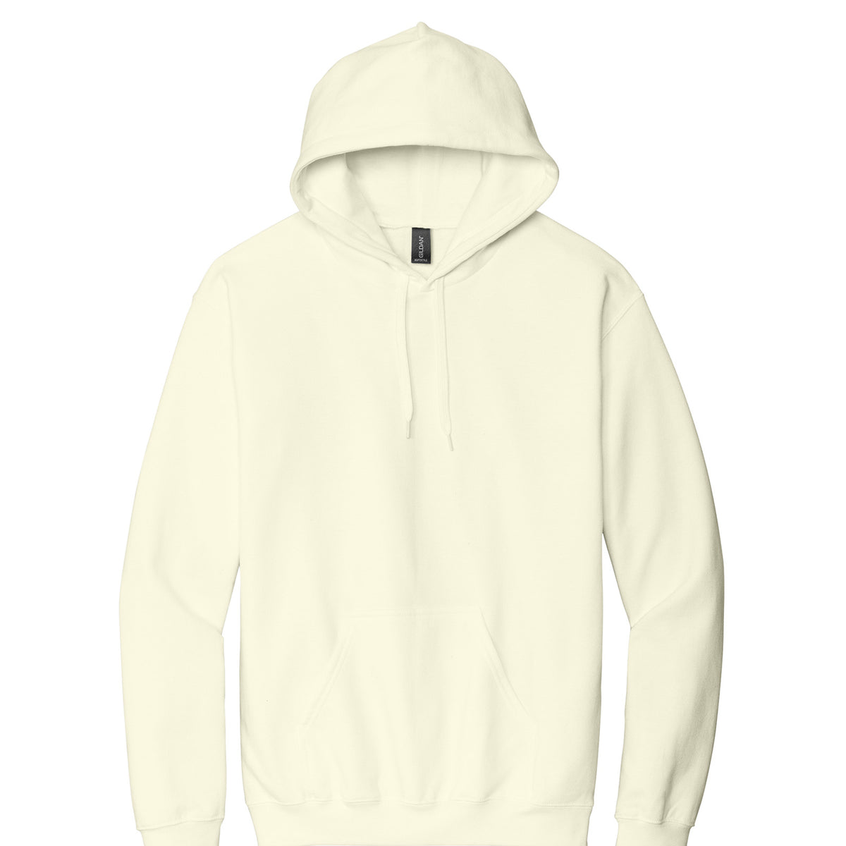 Gildan SF500 Softstyle Midweight Hoodie in Off White, flat lay front view variant-off-white