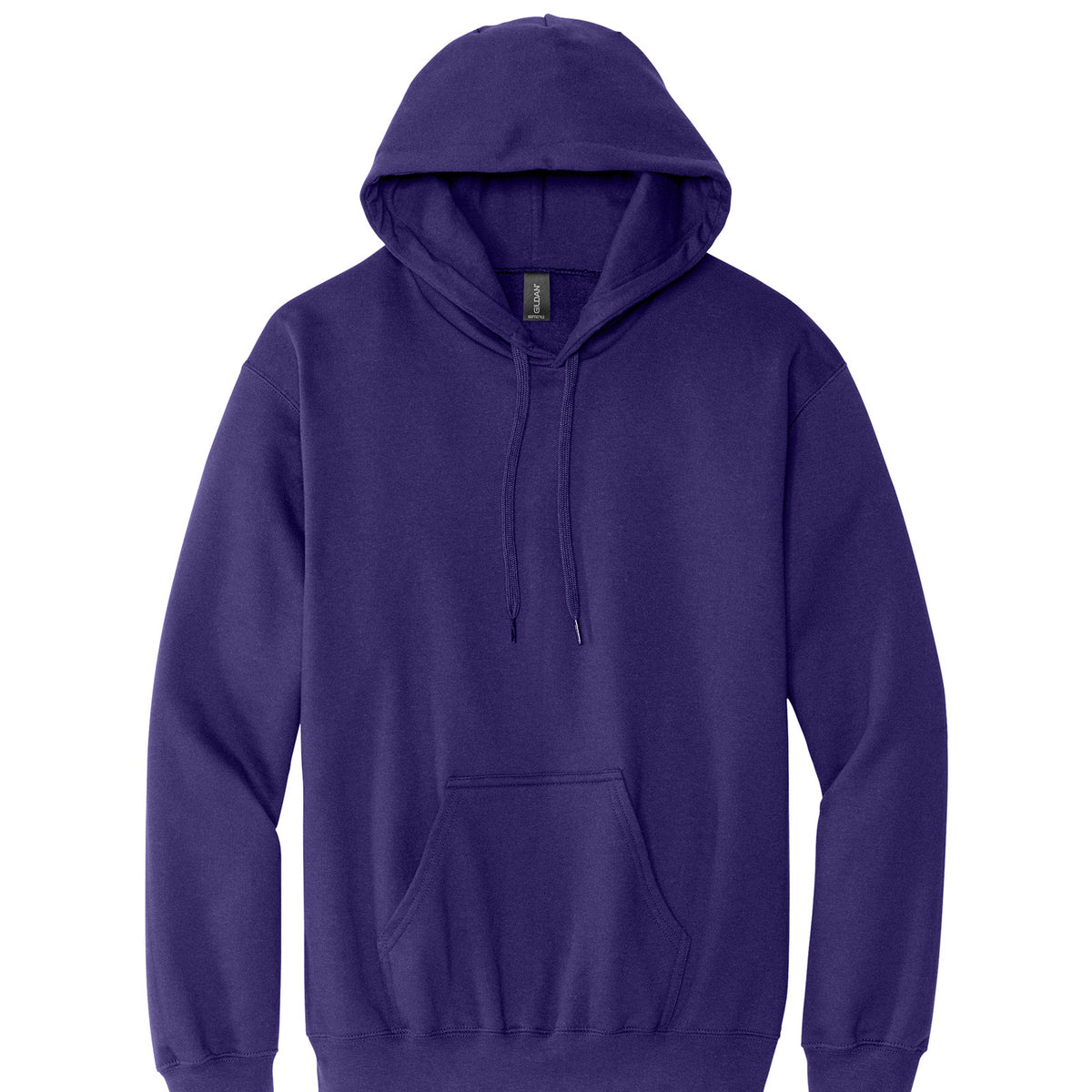 Gildan SF500 Softstyle Midweight Hoodie in Purple, flat lay front view variant-purple