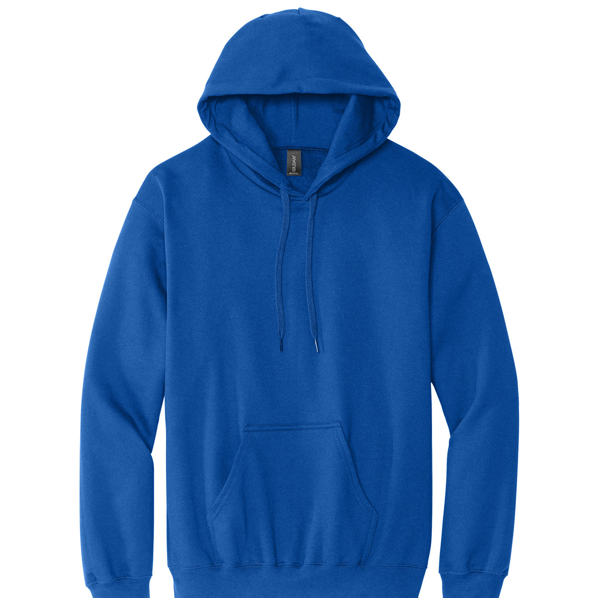 Gildan SF500 Softstyle Midweight Hoodie in Royal, flat lay front view variant-royal