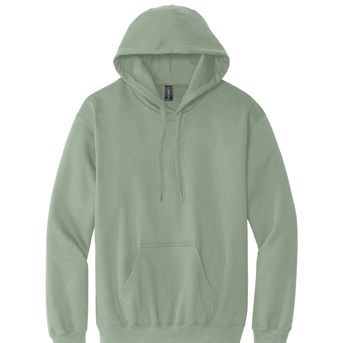 Gildan SF500 Softstyle Midweight Hoodie in Sage, flat lay front view variant-sage