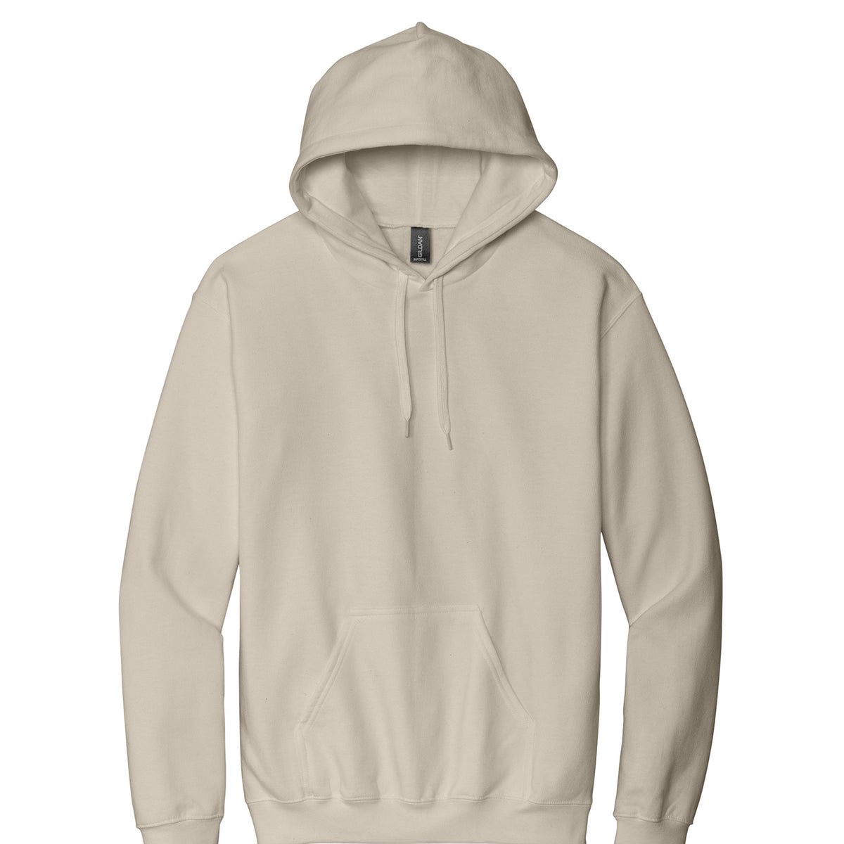 Gildan SF500 Softstyle Midweight Hoodie in Sand, flat lay front view variant-sand