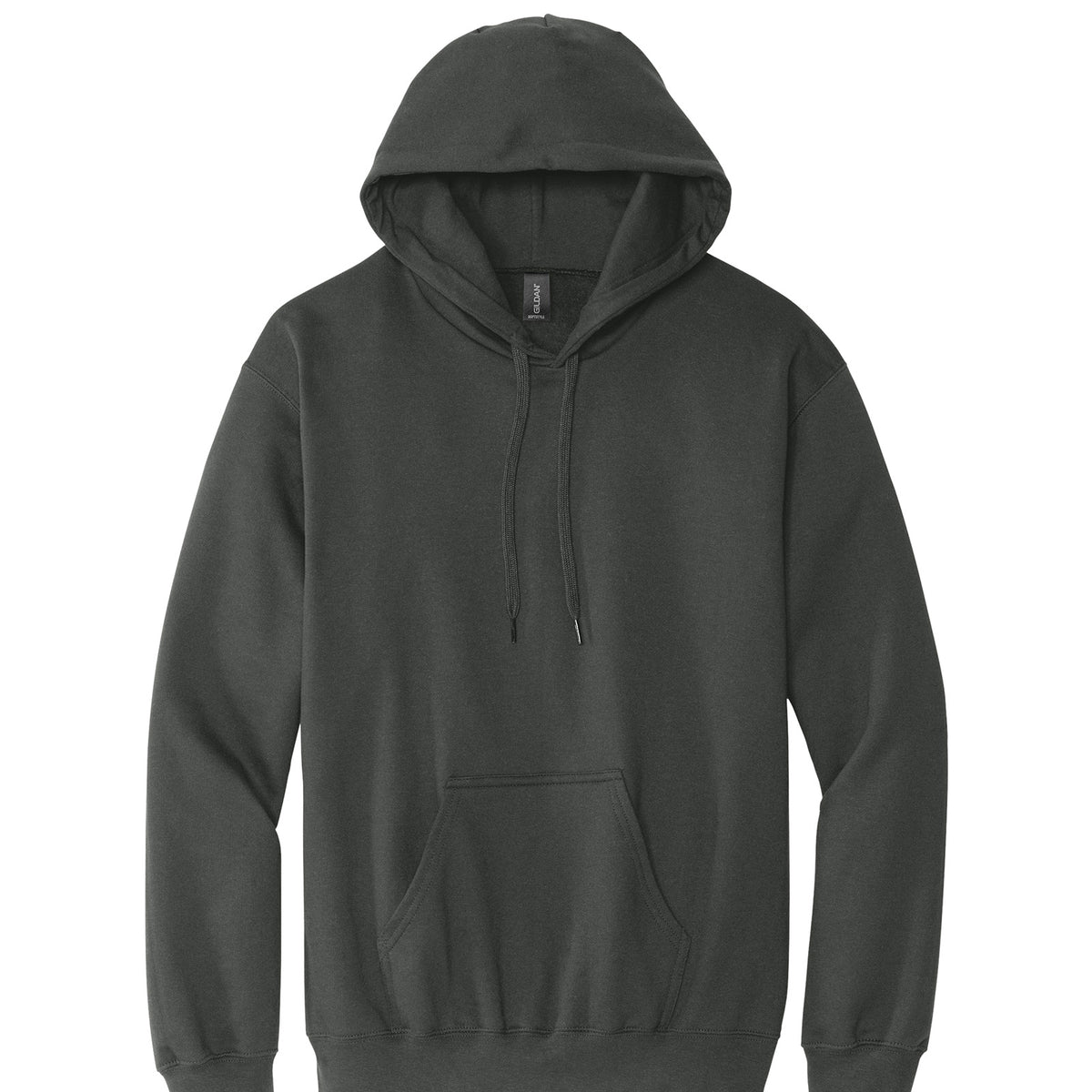 Gildan SF500 Softstyle Midweight Hoodie in Smoke, flat lay front view variant-smoke