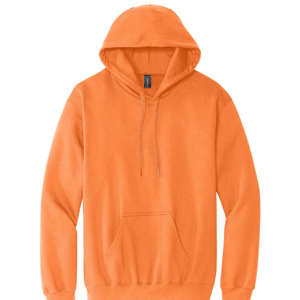 Gildan SF500 Softstyle Midweight Hoodie in Tangerine, flat lay front view variant-tangerine