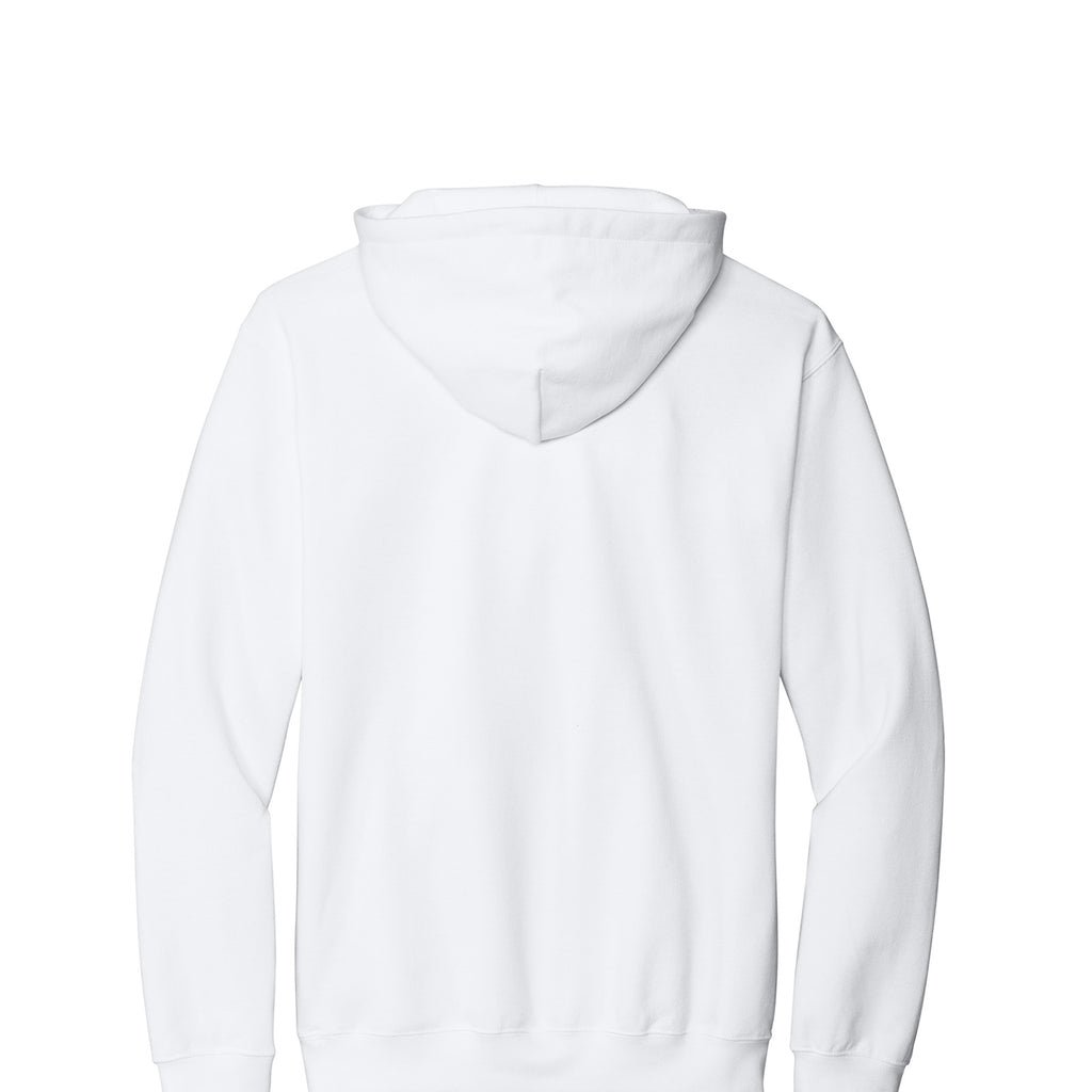 Gildan SF500 Softstyle Midweight Hoodie in White, flat lay back view back-view variant-white