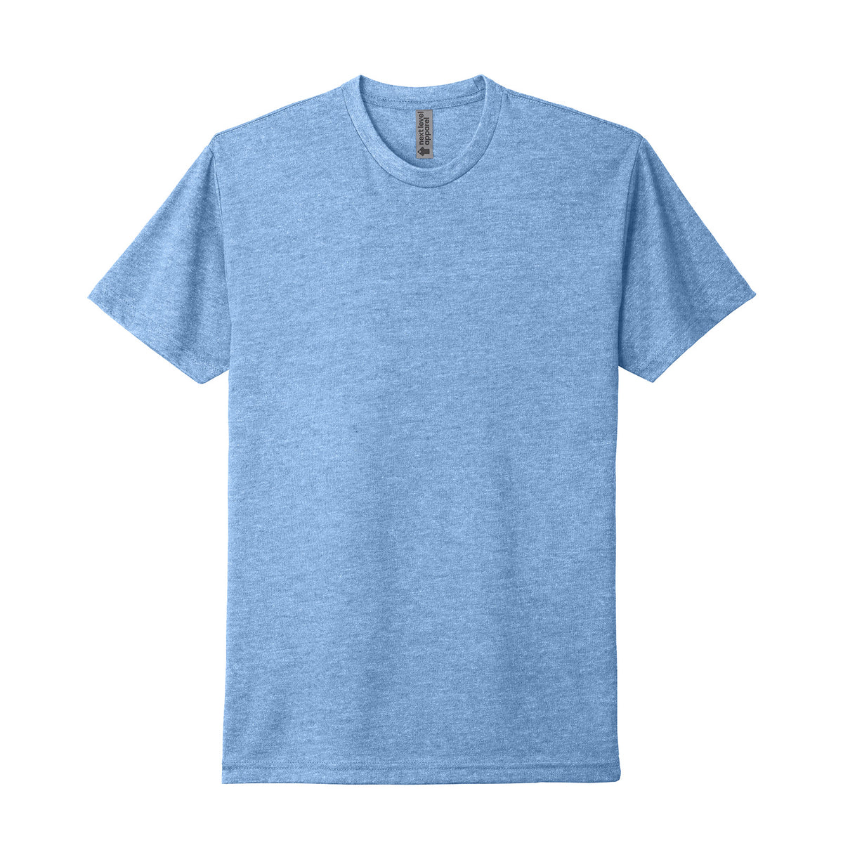 Next Level 6210 CVC T-shirt in Heather Columbia Blue, front view variant-heather-columbia-blue