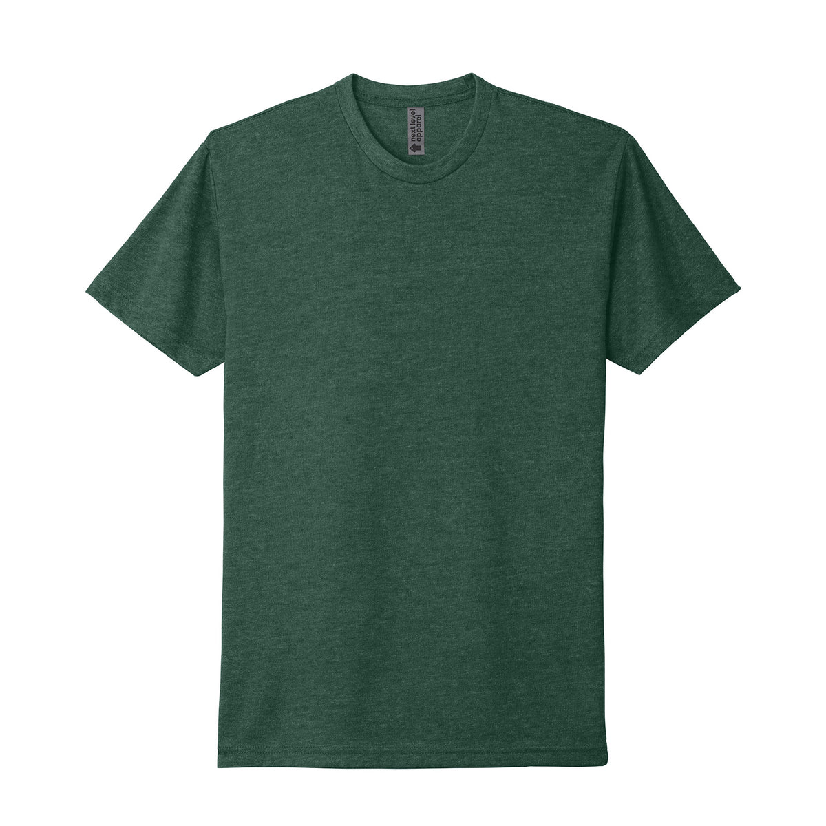 Next Level 6210 CVC T-shirt in Heather Forest Green, front view variant-heather-forest-green