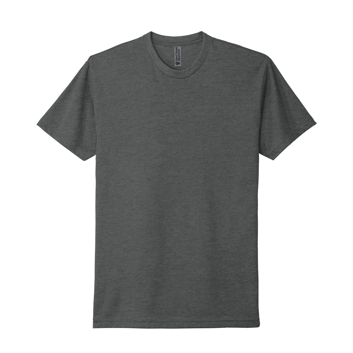Next Level 6210 CVC T-shirt in Heather Heavy Metal, front view variant-heather-heavy-metal