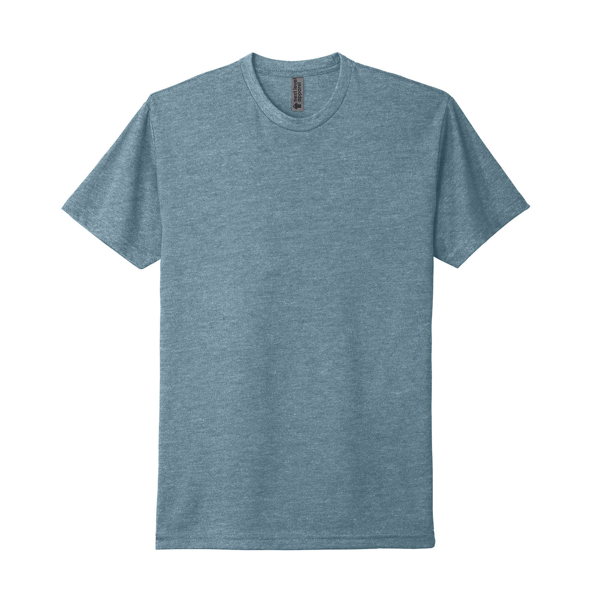 Next Level 6210 CVC T-shirt in Heather Slate Blue, front view variant-heather-slate-blue