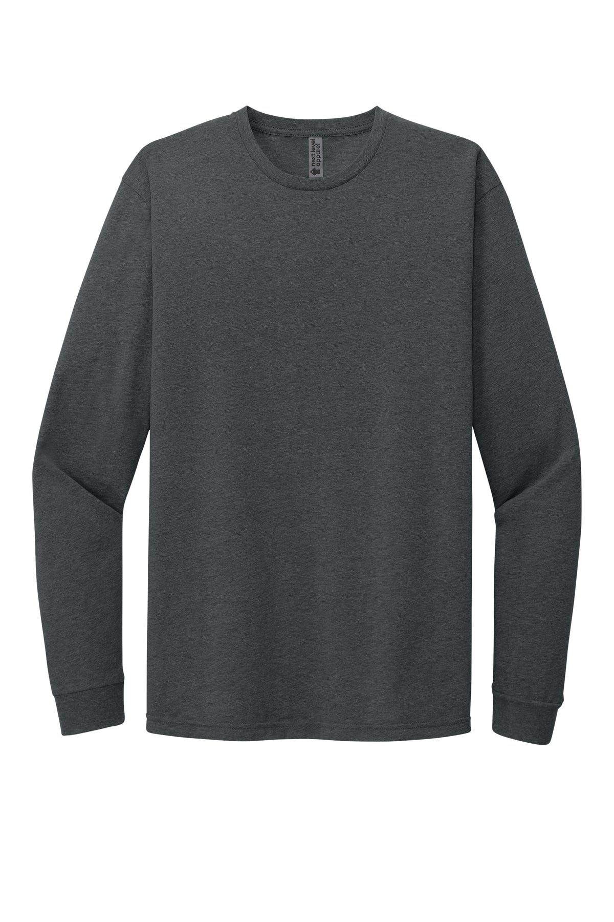 Next Level 6211 Charcoal long sleeve shirt front view variant-charcoal