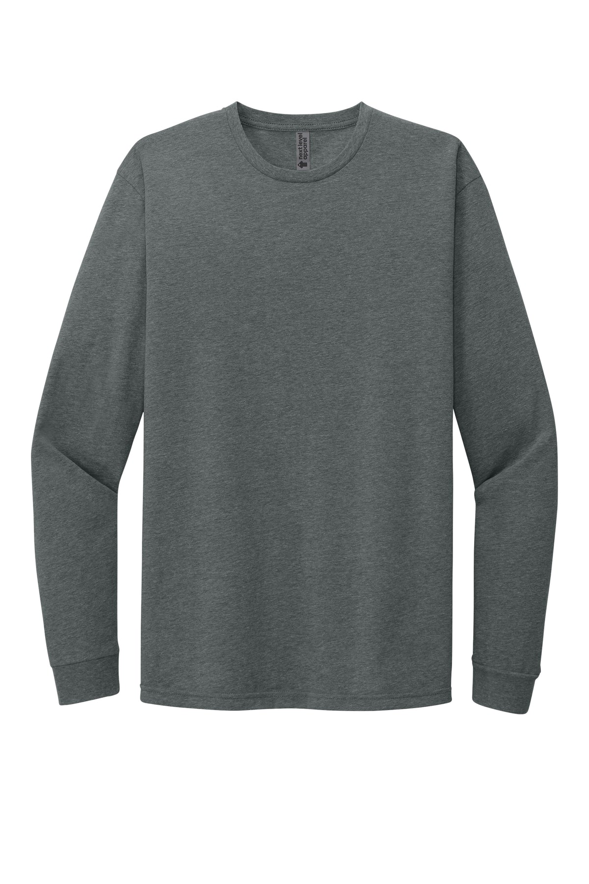 Next Level 6211 Heather Heavy Metal long sleeve shirt front view variant-heather-heavy-metal