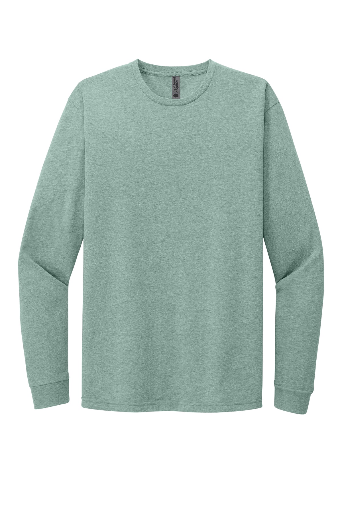 Next Level 6211 Heather Seafoam long sleeve shirt front view variant-heather-seafoam