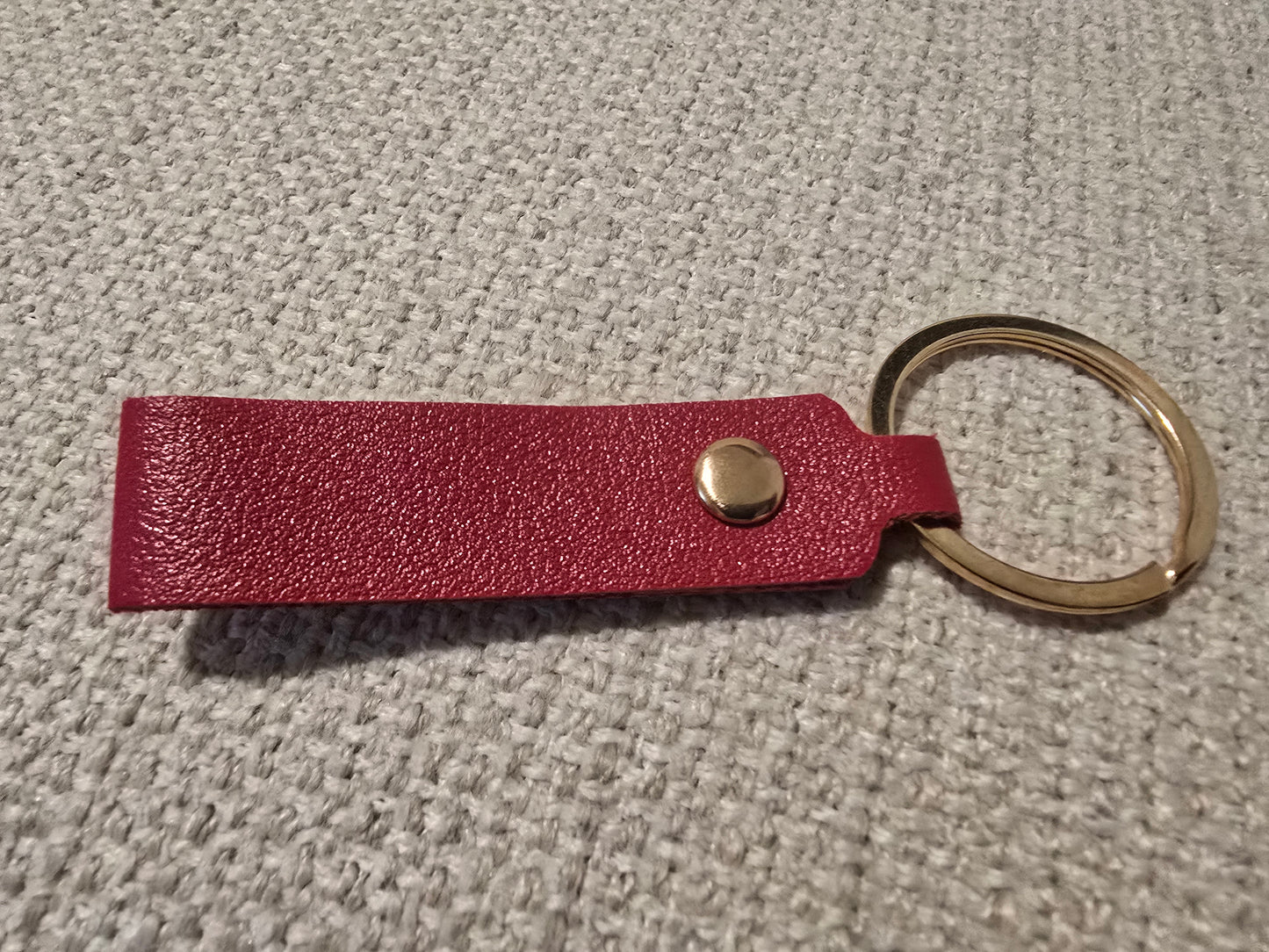 Small Custom Engraved Leatherette Keychain – Personalized Key Tag – Single or Double Sided