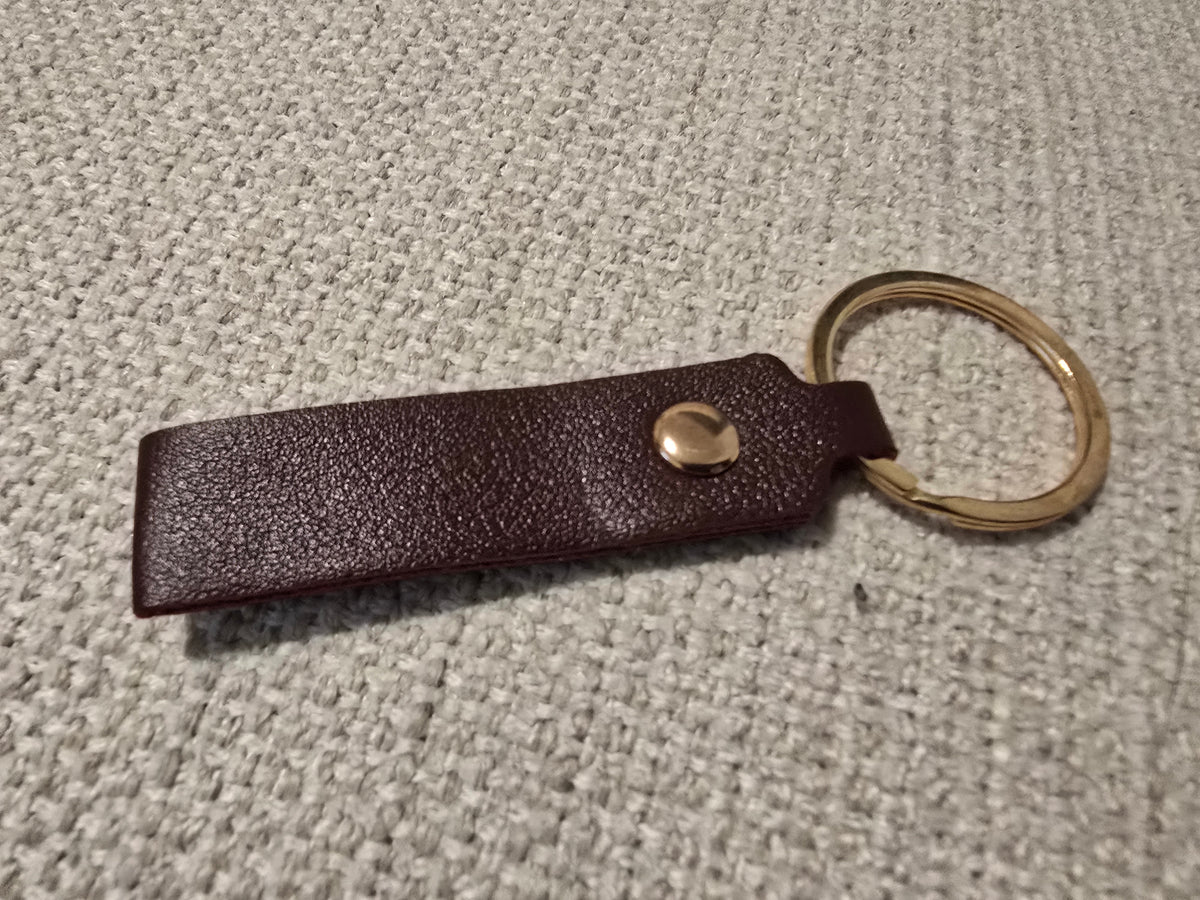 Small Custom Engraved Leatherette Keychain – Personalized Key Tag – Single or Double Sided