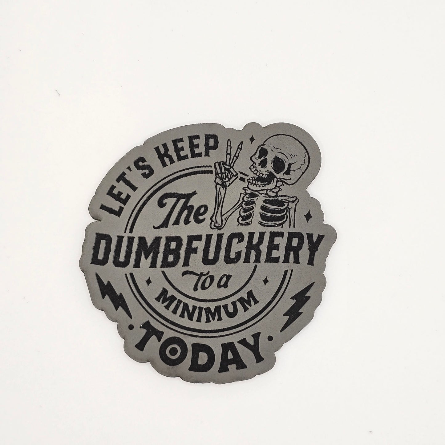 Dumbfu**ery Skull Hat – Funny Leather Patch