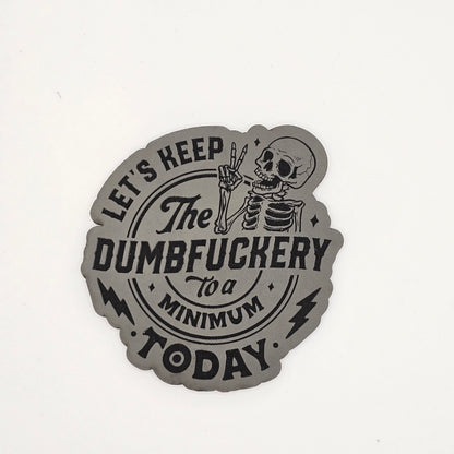 Dumbfu**ery Skull Hat – Funny Leather Patch