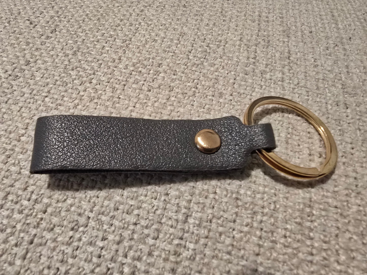 Small Custom Engraved Leatherette Keychain – Personalized Key Tag – Single or Double Sided