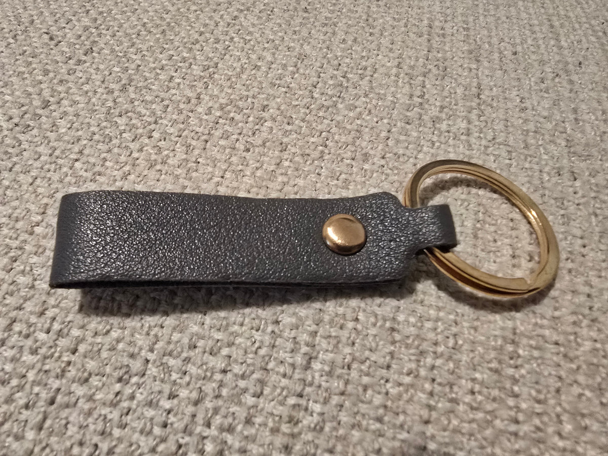 Small Custom Engraved Leatherette Keychain – Personalized Key Tag – Single or Double Sided