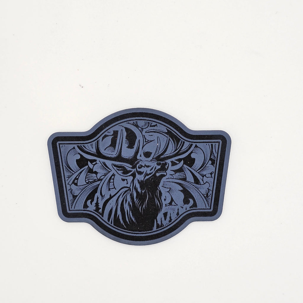 Elk Leather Patch Hat – Western Badge Hunting Design