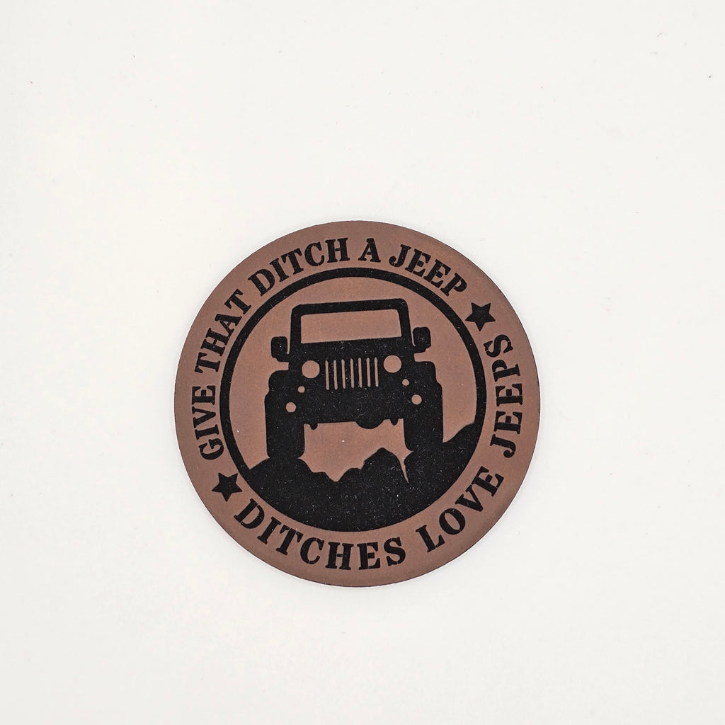 Ditches Love Jeeps Hat – Funny Leather Patch