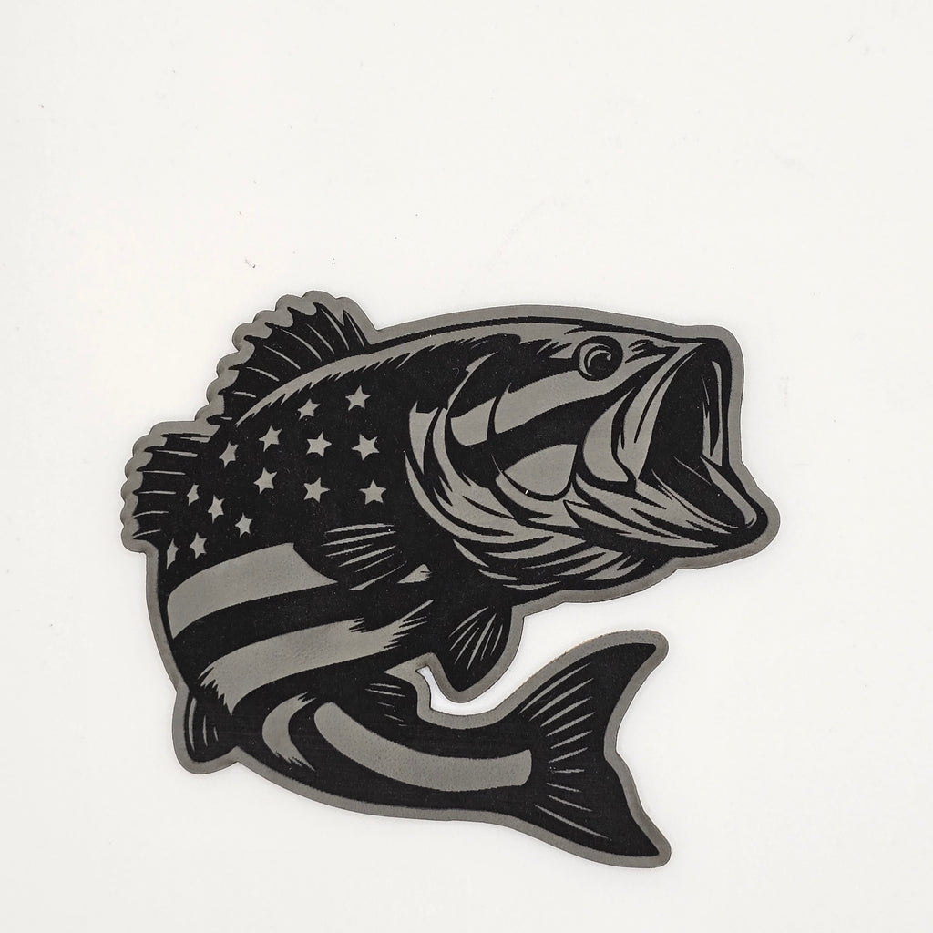 American Flag Fish Hat – Patriotic Leather Patch