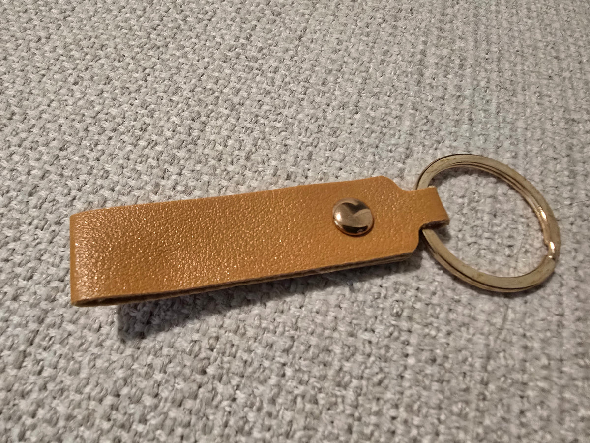 Small Custom Engraved Leatherette Keychain – Personalized Key Tag – Single or Double Sided