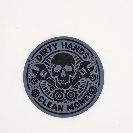 Dirty Hands Clean Money Hat – Leather Patch for Tradesmen
