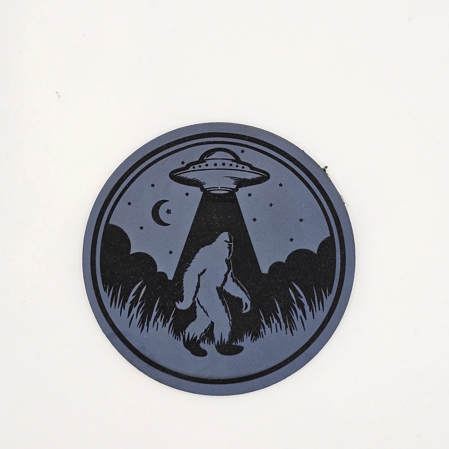 Bigfoot UFO Hat – Leather Patch Cryptid Abduction Design