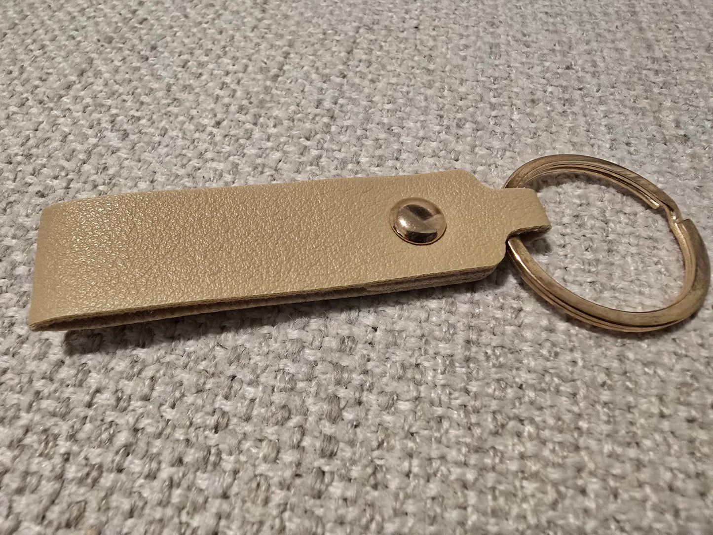 Small Custom Engraved Leatherette Keychain – Personalized Key Tag – Single or Double Sided
