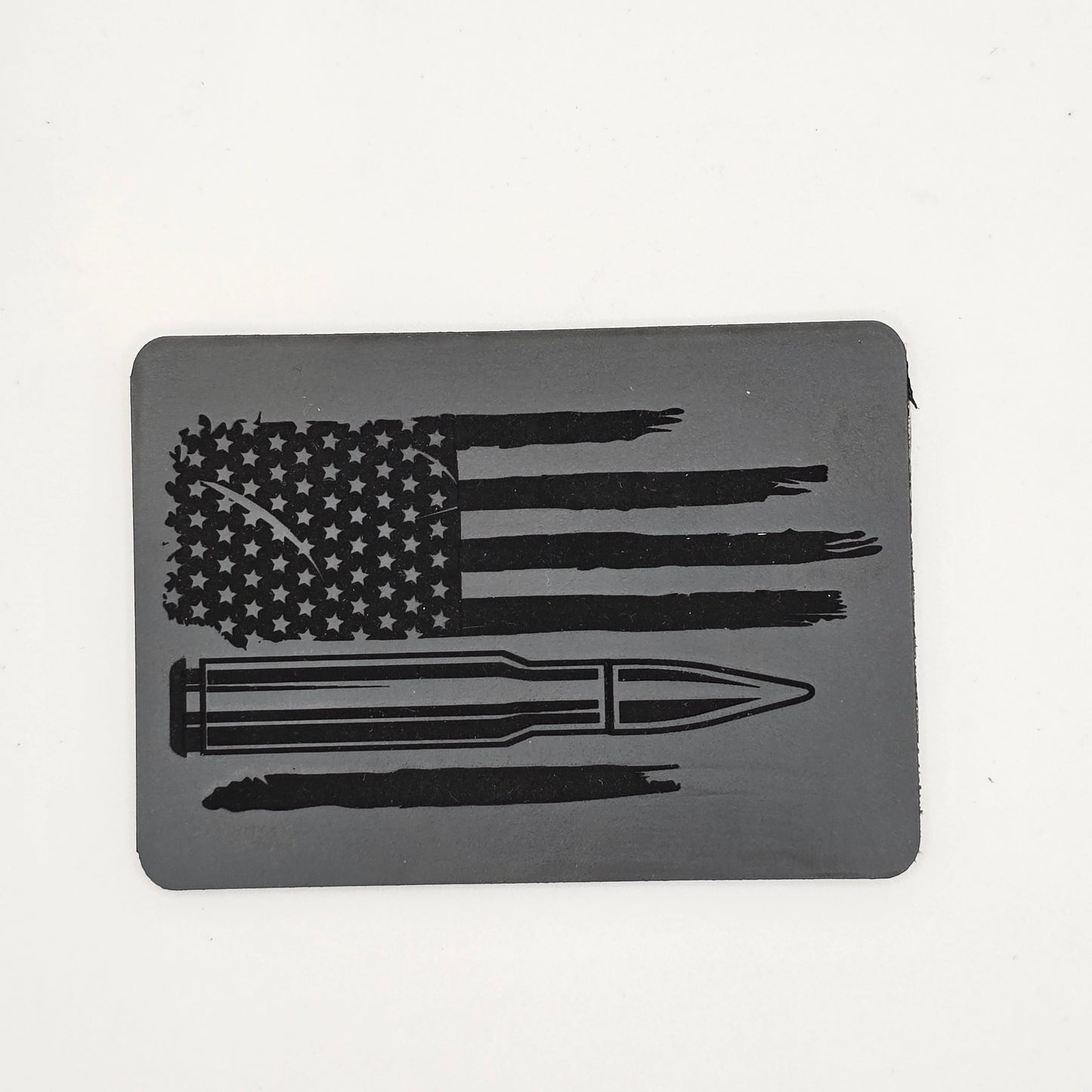 Bullet Stripe Flag Hat – Leather Patch Patriotic Cap