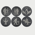 Sasquatch & UFO Slate Coaster Set – 6 Funny Designs