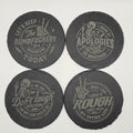 NSFW Skeleton Coaster Set – Dark Humor Engraved Slate