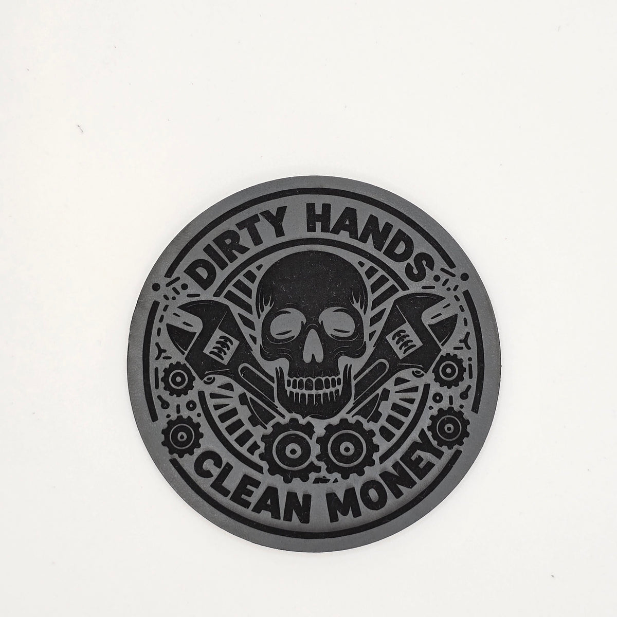 Dirty Hands Clean Money Hat – Leather Patch for Tradesmen