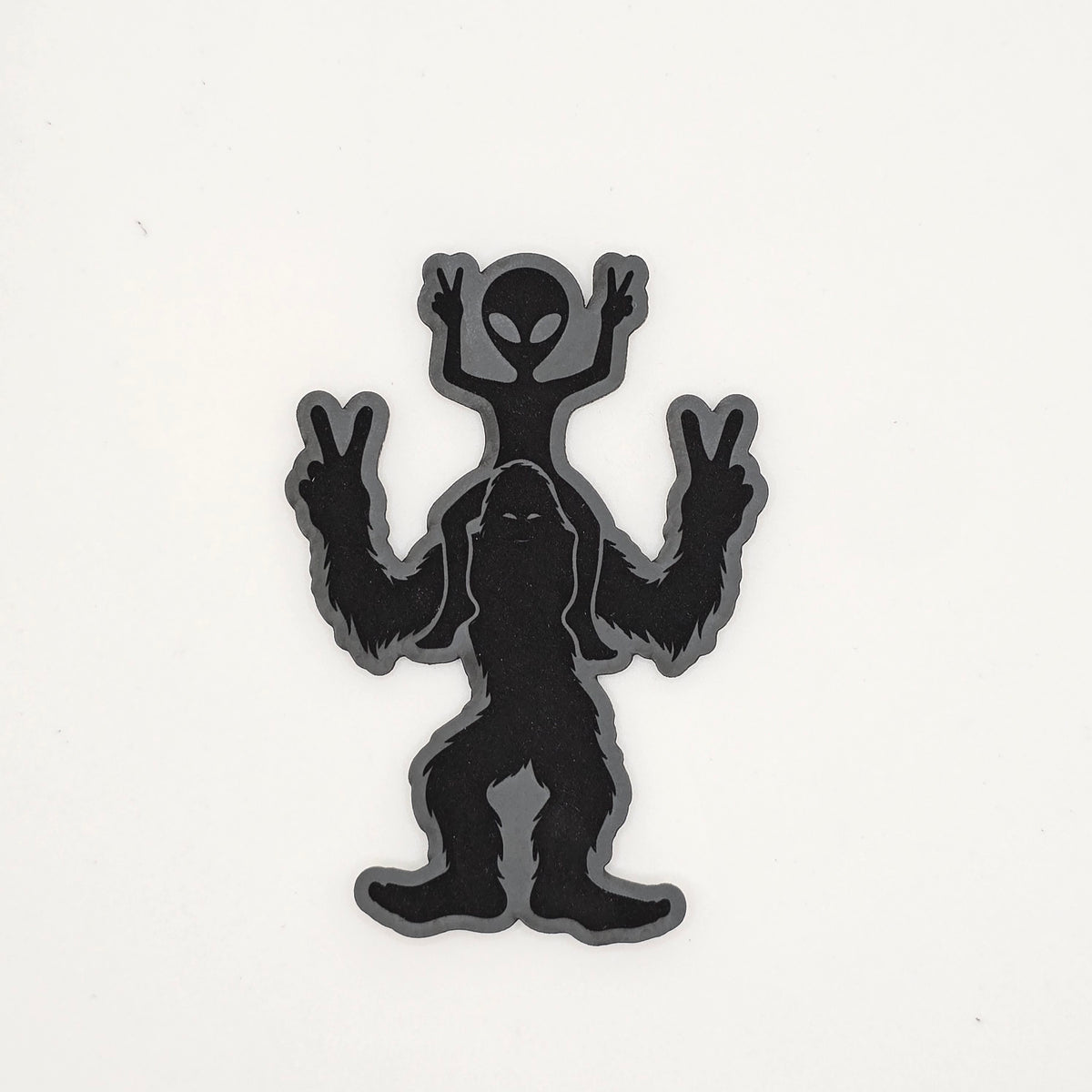Sasquatch & Alien Piggyback Hat – Funny Leather Patch