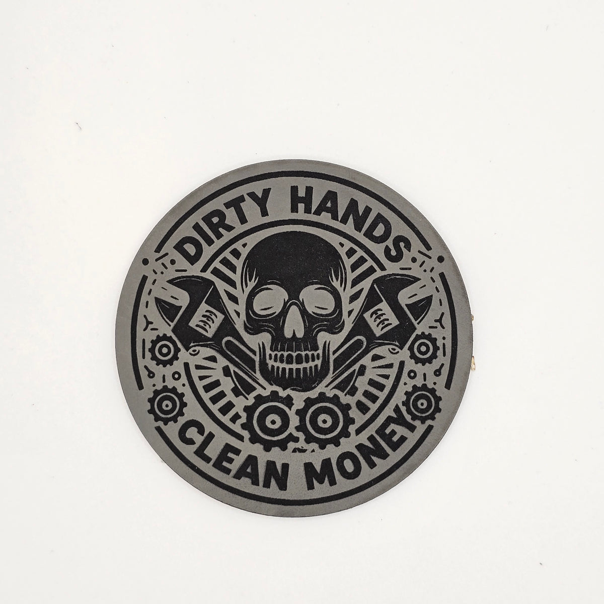 Dirty Hands Clean Money Hat – Leather Patch for Tradesmen