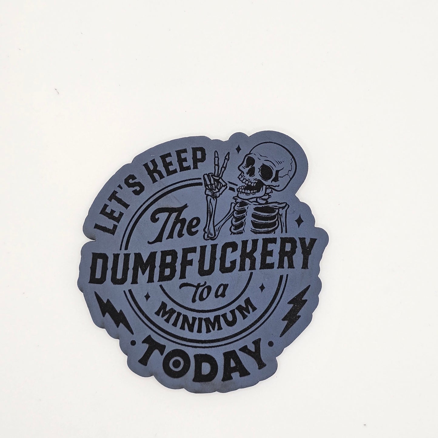 Dumbfu**ery Skull Hat – Funny Leather Patch