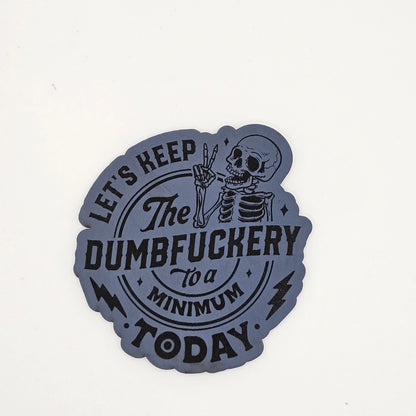Dumbfu**ery Skull Hat – Funny Leather Patch