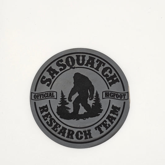 Sasquatch Research Team Hat Patch – Laser Engraved Leatherette