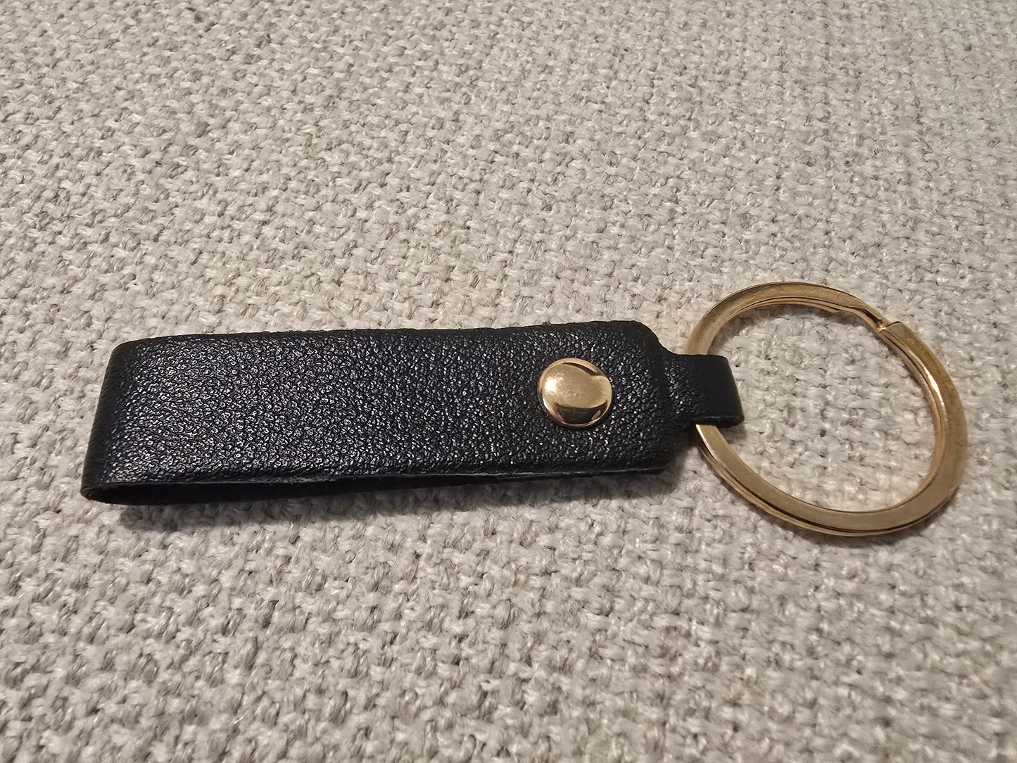 Small Custom Engraved Leatherette Keychain – Personalized Key Tag – Single or Double Sided