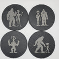 Sasquatch & UFO Slate Coaster Set – 4 Funny Designs
