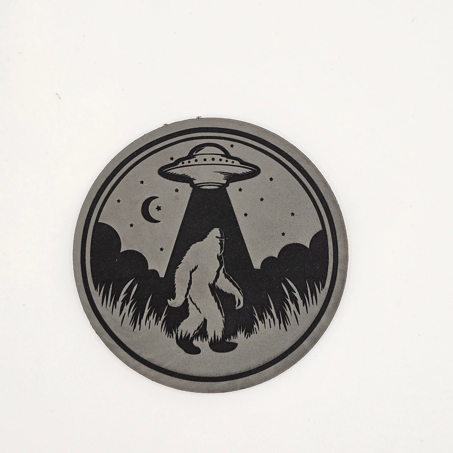 Bigfoot UFO Hat – Leather Patch Cryptid Abduction Design