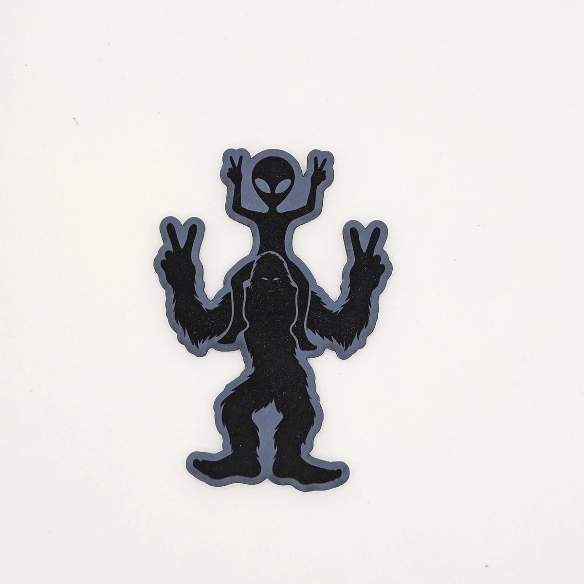 Sasquatch & Alien Piggyback Hat – Funny Leather Patch