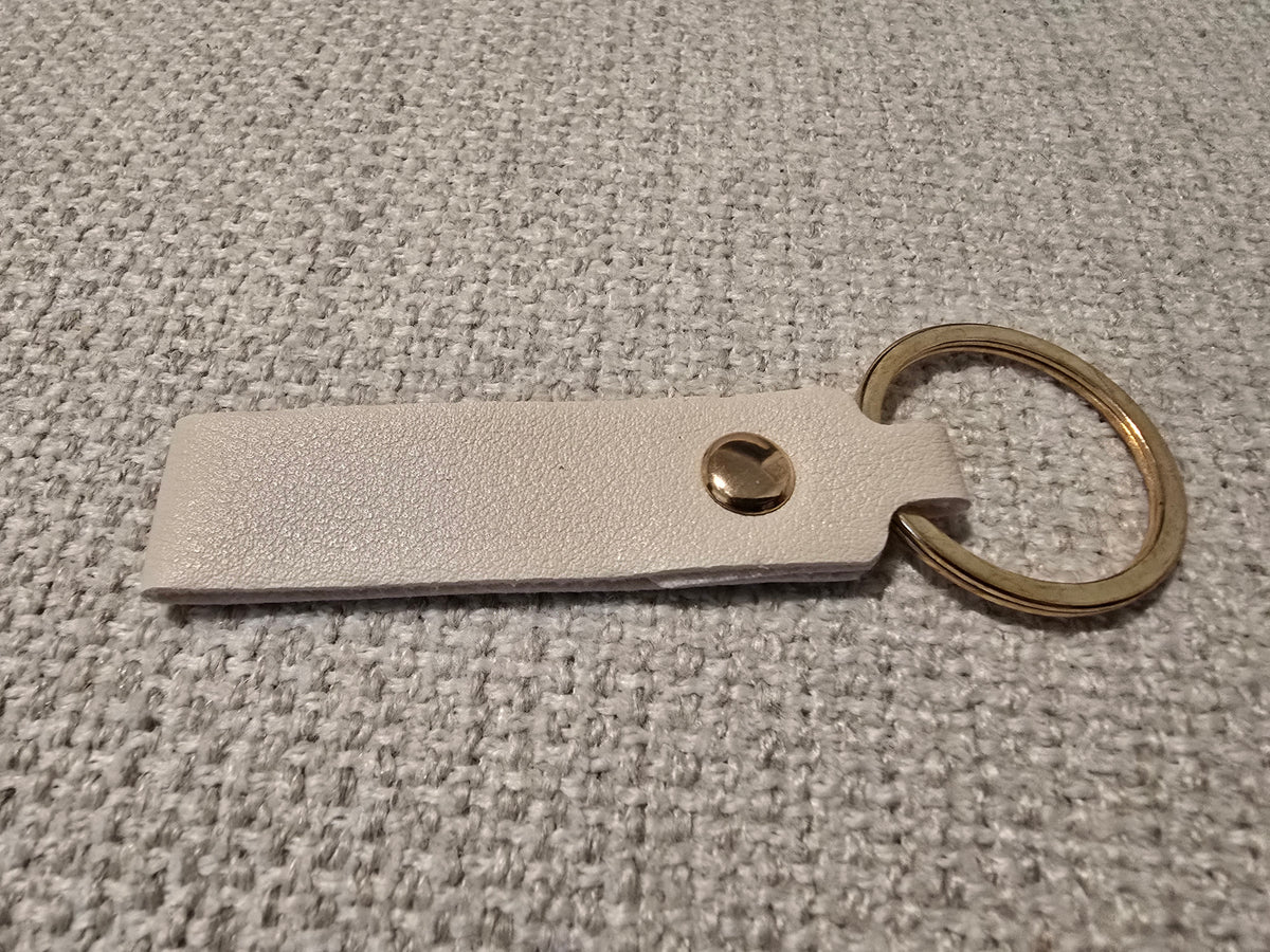 Small Custom Engraved Leatherette Keychain – Personalized Key Tag – Single or Double Sided