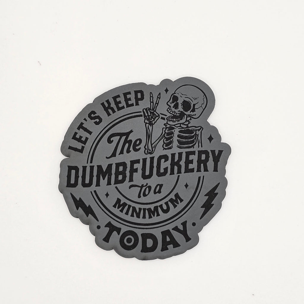 Dumbfu**ery Skull Hat – Funny Leather Patch