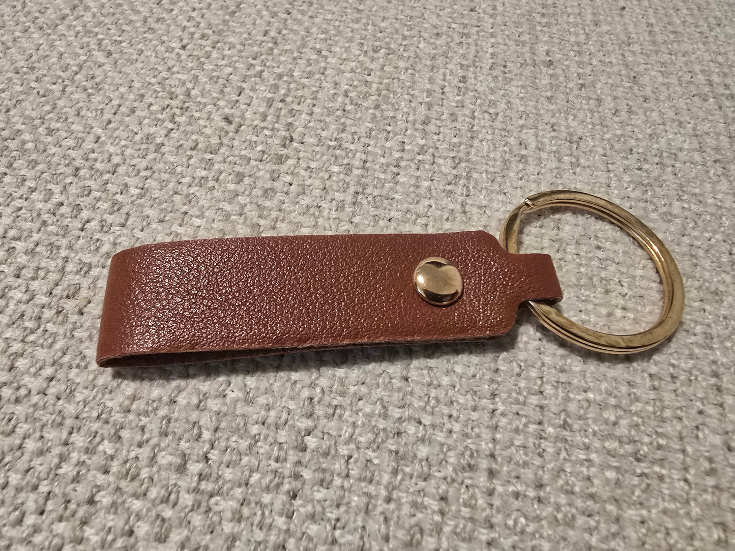 Small Custom Engraved Leatherette Keychain – Personalized Key Tag – Single or Double Sided
